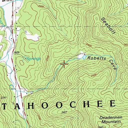 Topographic Map of Roberts Cove, GA