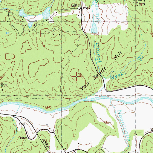 Topographic Map of Van Zandt Hill, GA