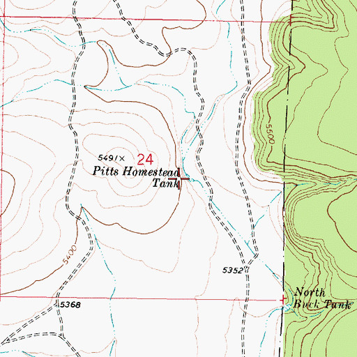 Topographic Map of Pitts Homestead Tank, AZ