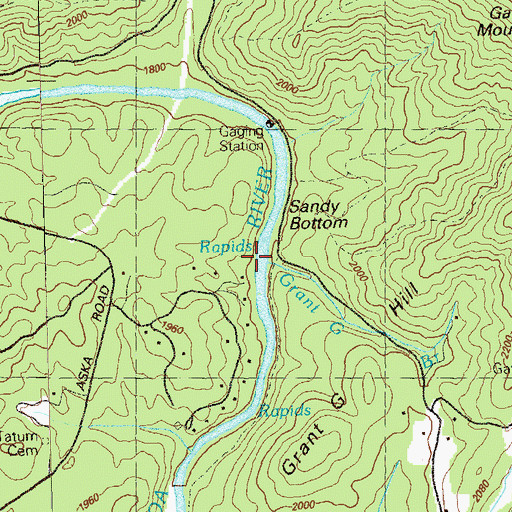 Topographic Map of Grant G Branch, GA