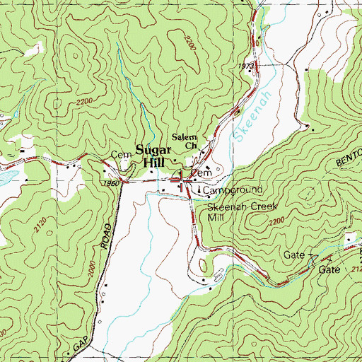 Topographic Map of Sugar Hill, GA