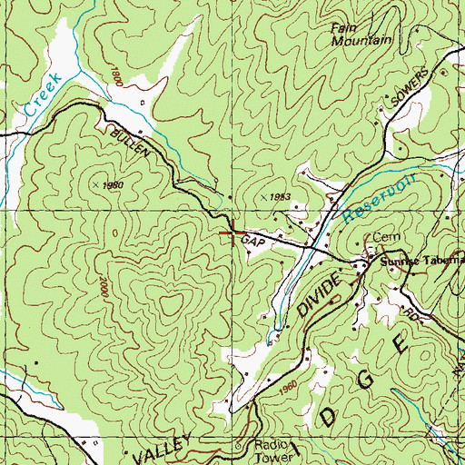 Topographic Map of Bullen Gap, GA