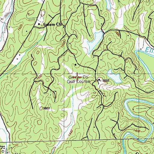 Topographic Map of Gilmer County Country Club, GA