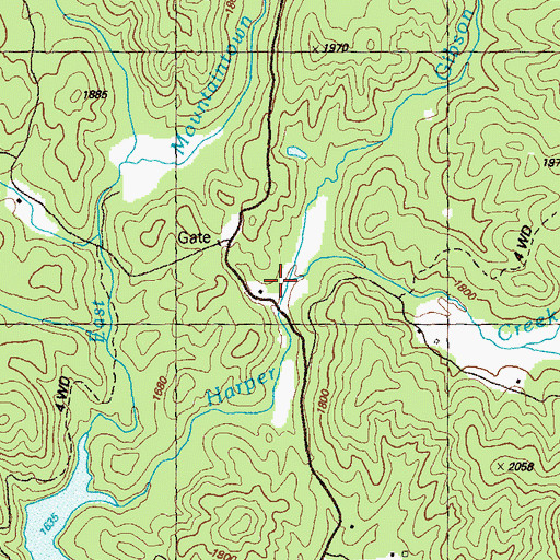 Topographic Map of Gibson Creek, GA
