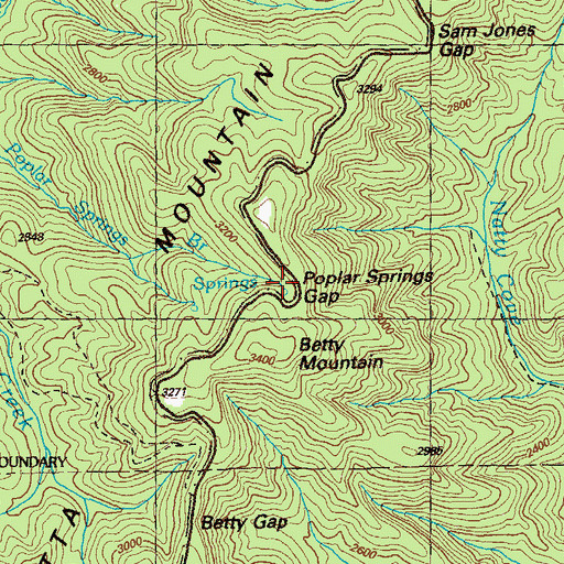 Topographic Map of Poplar Springs Gap, GA