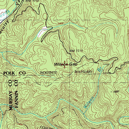 Topographic Map of Wilson Gap, TN