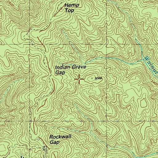 Topographic Map of Indian Grave Gap, GA