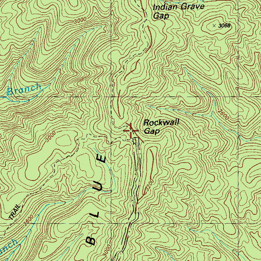 Topographic Map of Rockwall Gap, GA