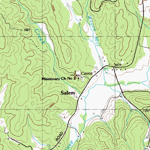 Topographic Map of Missionary Church Number 2, GA
