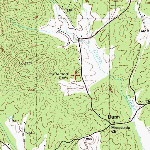 Topographic Map of Patterson Cemetery, GA