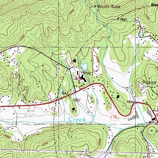 Topographic Map of Woodridge Hospital, GA