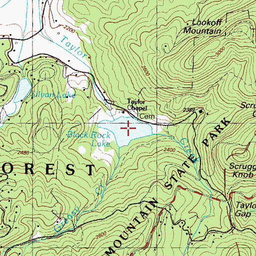 Topographic Map of Black Rock Lake, GA
