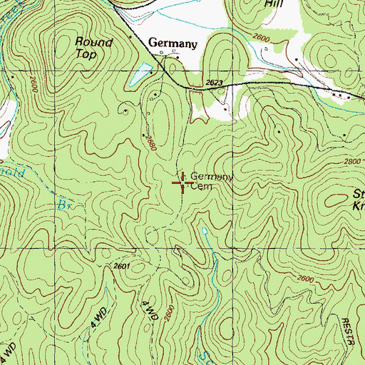 Topographic Map of Germany Cemetery, GA