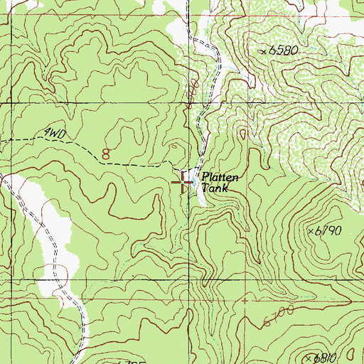 Topographic Map of Platten Tank, AZ