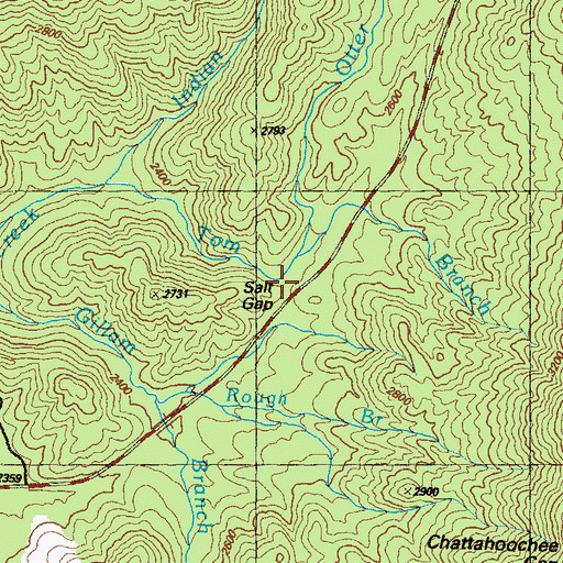 Topographic Map of Salt Gap, GA