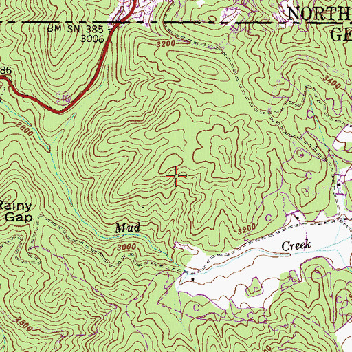Topographic Map of Sky Valley, GA