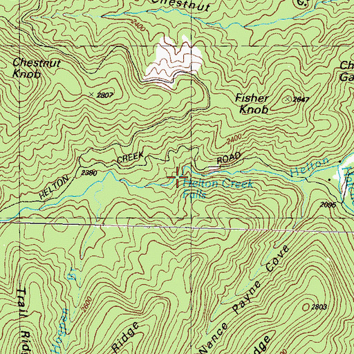 Topographic Map of Helton Creek Falls, GA