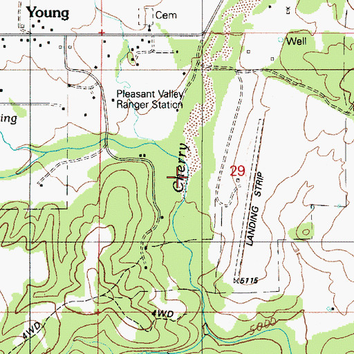 Topographic Map of Pleasant Valley, AZ