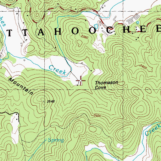 Topographic Map of Thompson Cove, GA