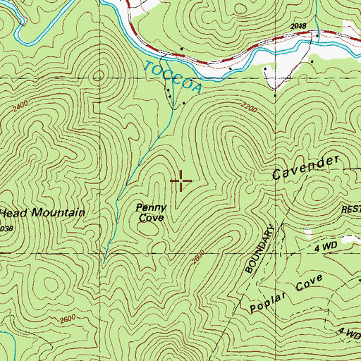Topographic Map of Penny Cove, GA
