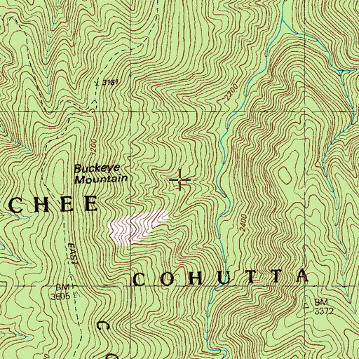 Topographic Map of Cohutta Wilderness, GA