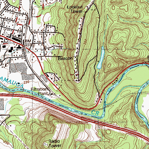 Topographic Map of White Oak Mountain, GA