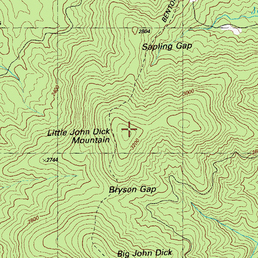 Topographic Map of Little John Dick Mountain, GA