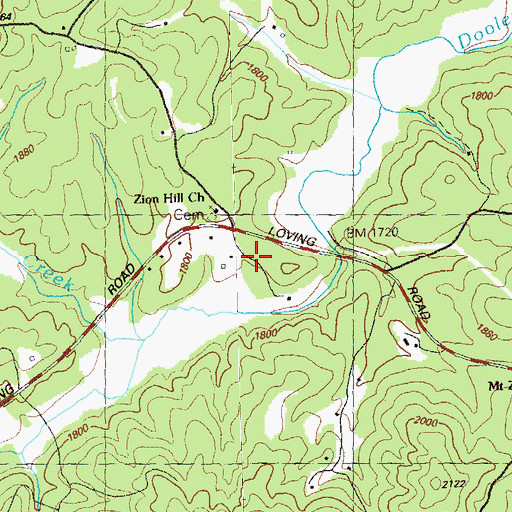 Topographic Map of Cook Mill, GA