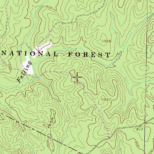 Topographic Map of Falling Camp Trail, GA