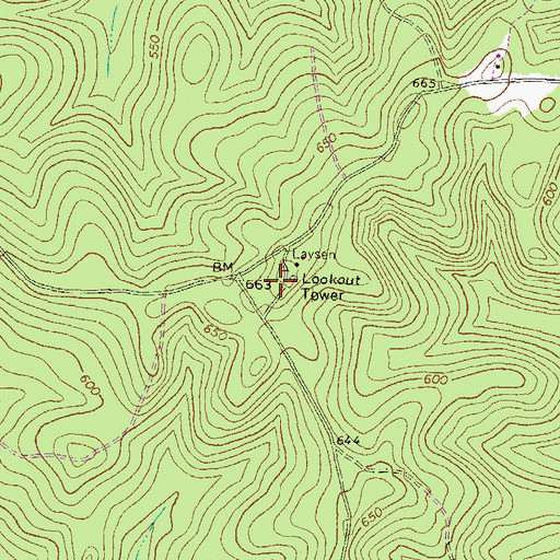 Topographic Map of Mathis Lookout, GA