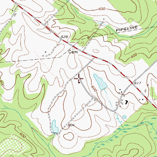 Topographic Map of Monticello Lookout Tower, GA