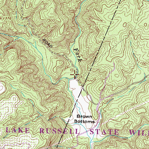 Topographic Map of Lake Russell State Wildlife Management Area, GA