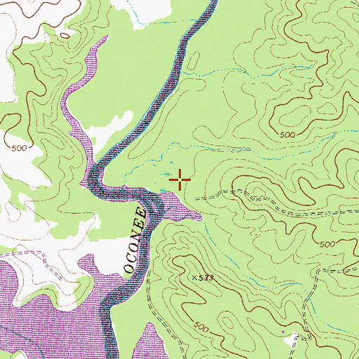 Topographic Map of Oconee Lake Hunt Camp, GA