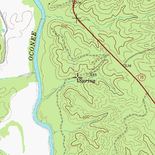 Topographic Map of Watson Spring, GA