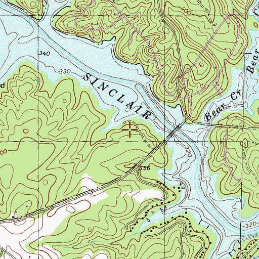 Topographic Map of Twin Bridges Hunt Camp, GA