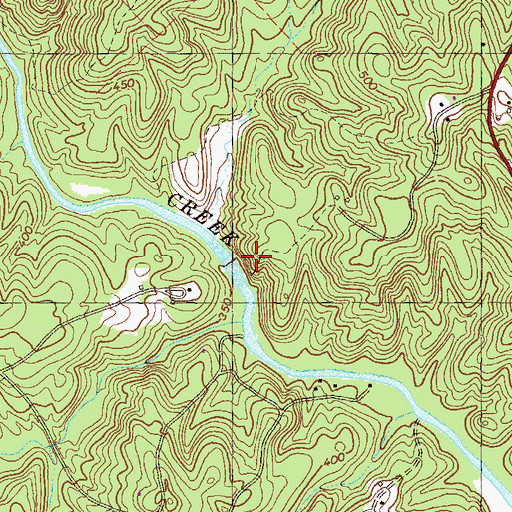 Topographic Map of Murder Creek Falls Hunt Camp, GA