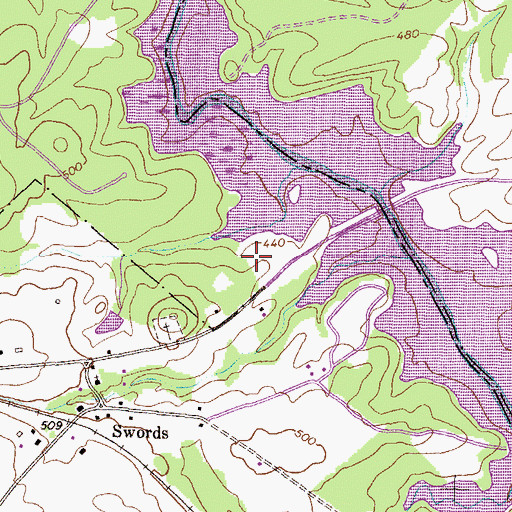 Topographic Map of Swords Boat Ramp, GA
