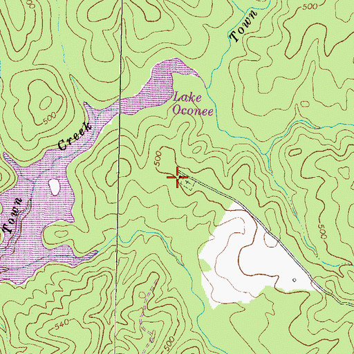 Topographic Map of Antioch Church, GA