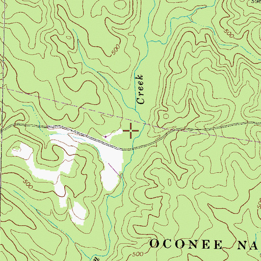 Topographic Map of Cold Springs Hunt Camp, GA