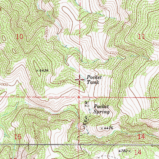 Topographic Map of Pocket Tank, AZ