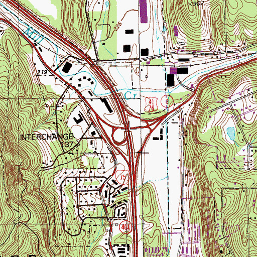 Topographic Map of Interchange 137, GA