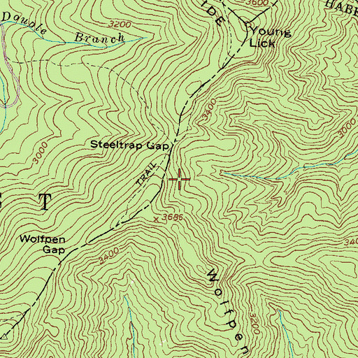 Topographic Map of Tray Mountain Wilderness, GA