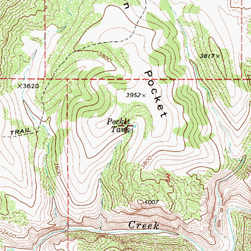 Topographic Map of Pocket Tank, AZ