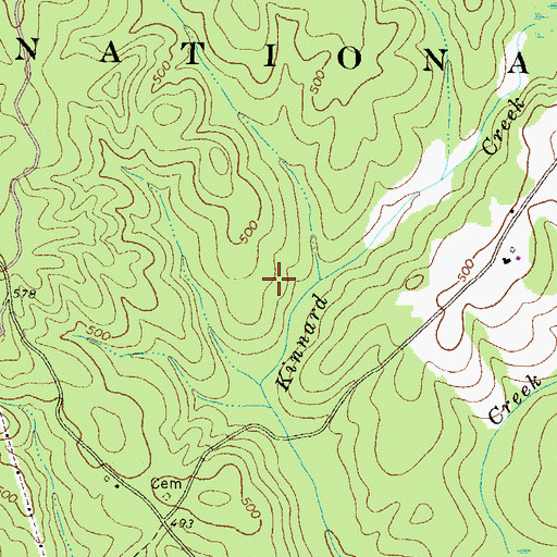 Topographic Map of Kinnard Horse Trail, GA