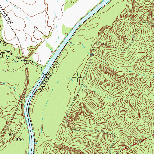 Topographic Map of Ocmulgee Flats Hunt Camp, GA