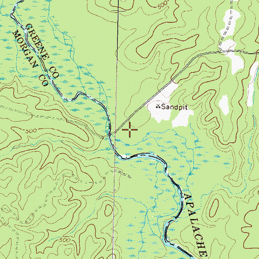 Topographic Map of Trembling Bridge Hunt Camp, GA
