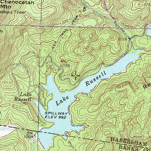 Topographic Map of Lake Russell Campground, GA
