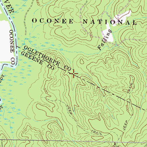 Topographic Map of Scull Shoals Experimental Forest, GA