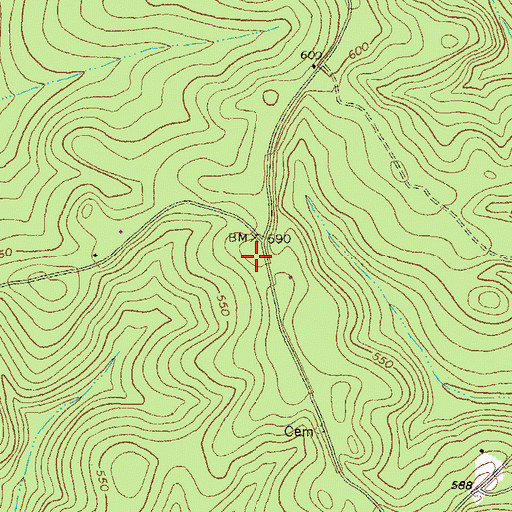 Topographic Map of Oak Grove Hunt Camp, GA