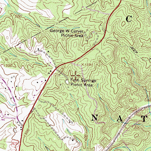 Topographic Map of Community Church, GA